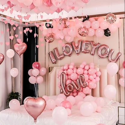 Romantic “I Love You” Balloon Banner – Wedding, Engagement & Bride Gift Decoration