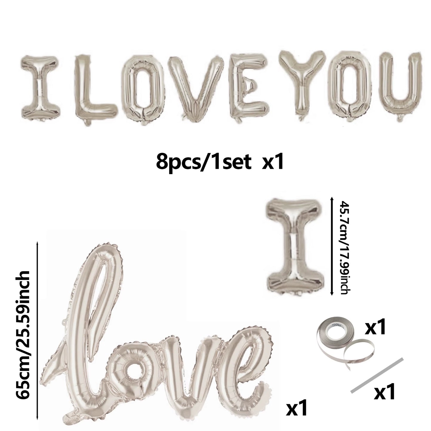 Romantic “I Love You” Balloon Banner – Wedding, Engagement & Bride Gift Decoration