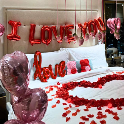 Romantic “I Love You” Balloon Banner – Wedding, Engagement & Bride Gift Decoration