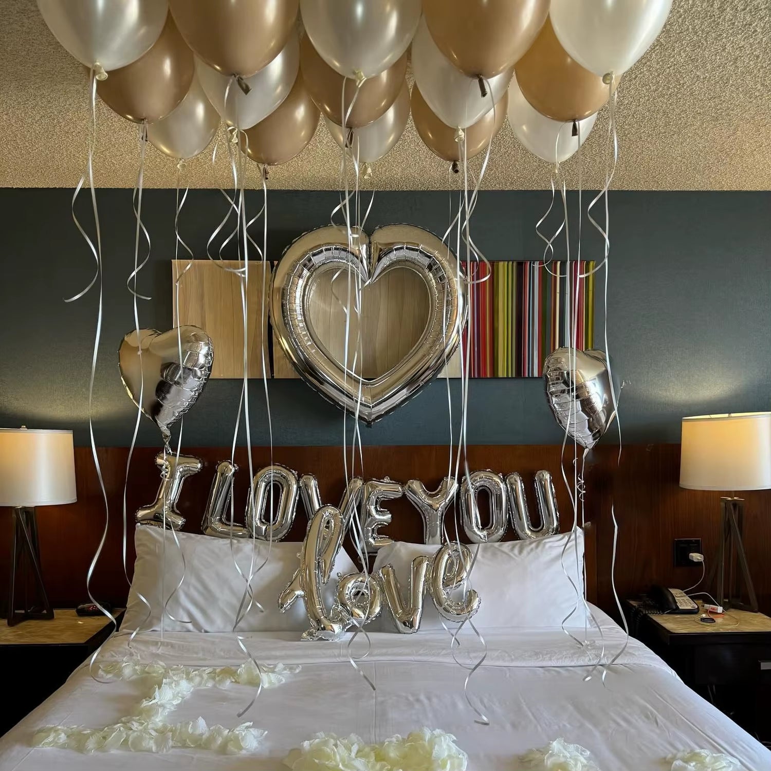 Romantic “I Love You” Balloon Banner – Wedding, Engagement & Bride Gift Decoration